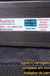 Carregador Reatech LCD 5A com monitorização tempo real - Todas cadeiras & scooters